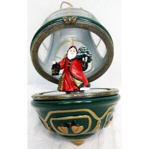 QVC Mr. Christmas Santa Musical Holiday Christmas Heirloom Light up Egg Ornament